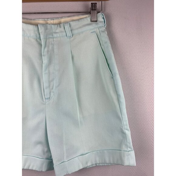 Vintage DEE CEE Pleated High-Waist Aqua Shorts Womens Medium - Picture 2 of 4